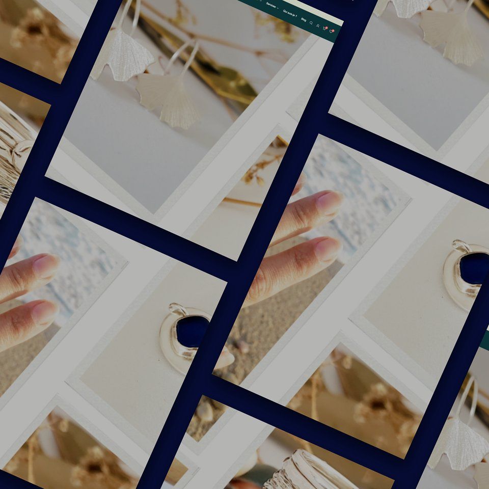 Composition de pages du site Sealvie, avec des photos de bijoux en argent